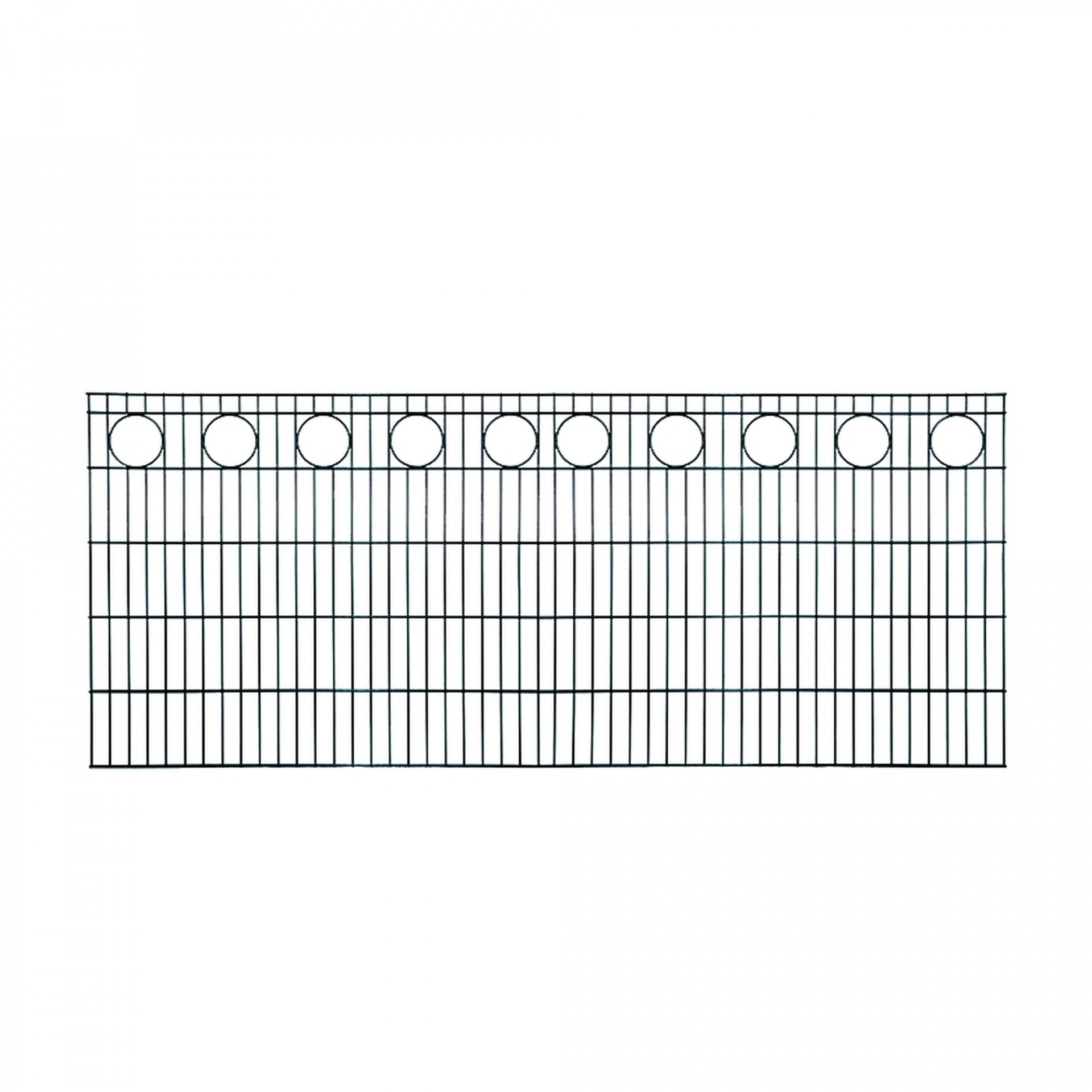 RONDO Schmuckzaun RAL 7016 anthrazit, 2500 x 1230 mm, MW 200/50, Stäbe 6/5/6 mm