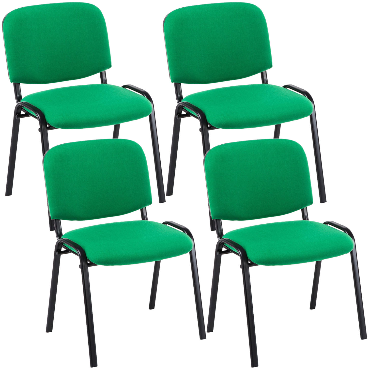 4er Set Besucherstuhl Ken Stoff, grün