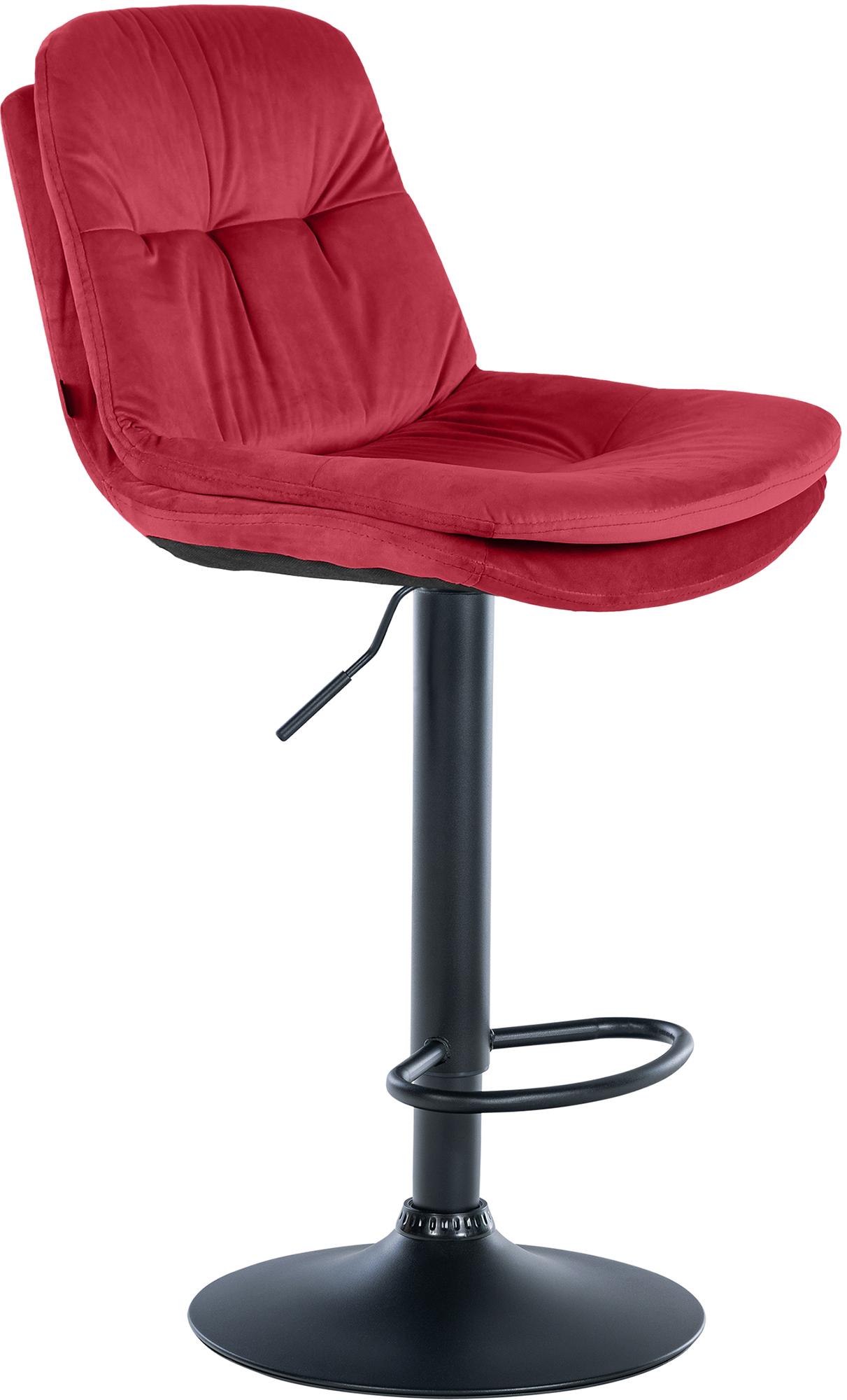 Barhocker Laurel Samt schwarz, rot