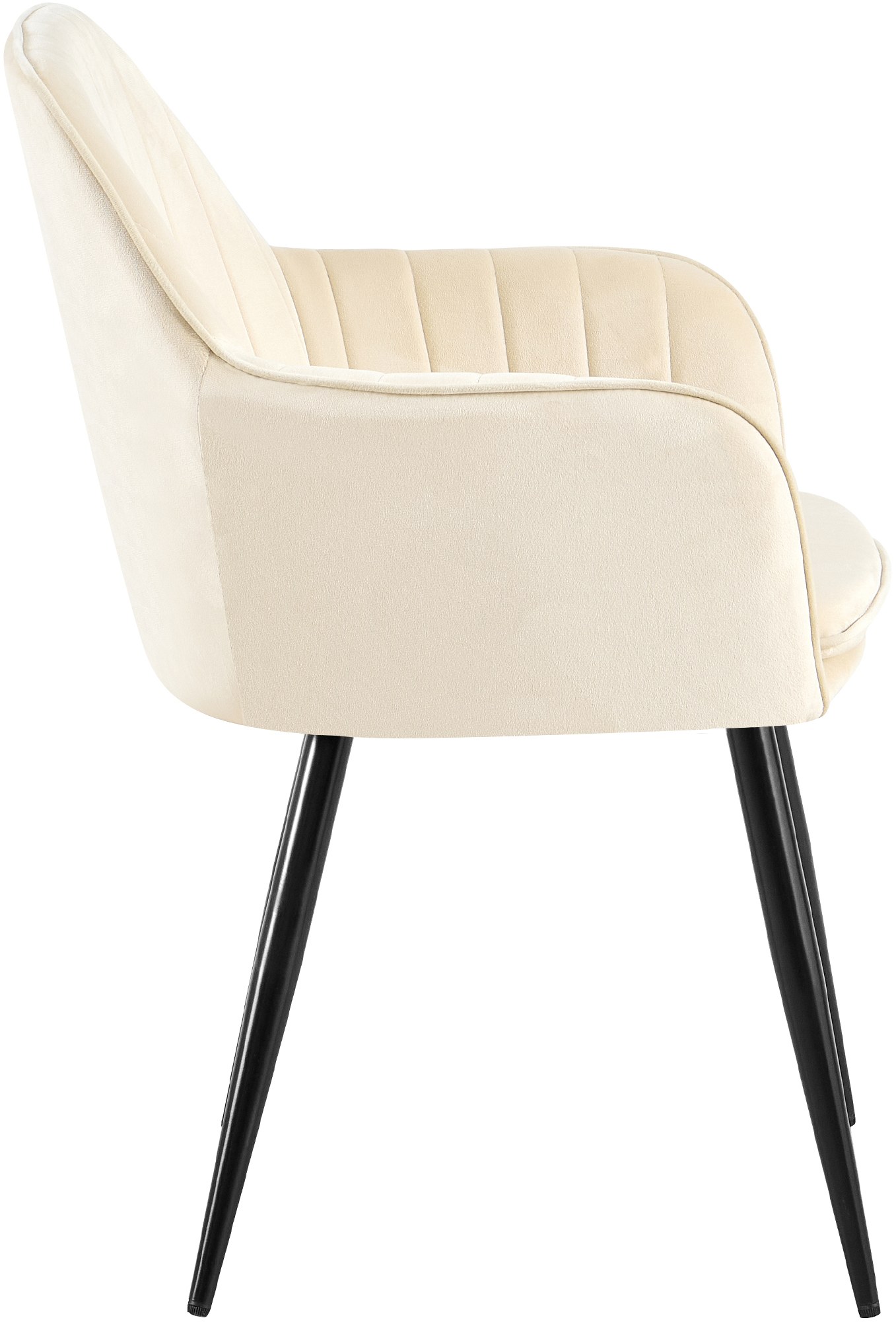 Esszimmerstuhl Cheryl Samt schwarz, creme