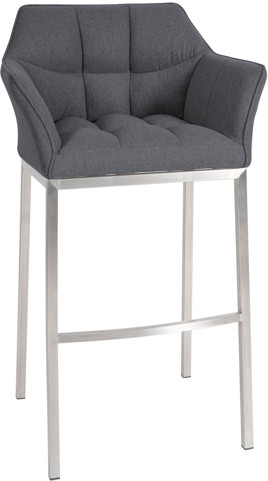 Barhocker Damaso E Filz mit 4-Fuß Gestell, grau