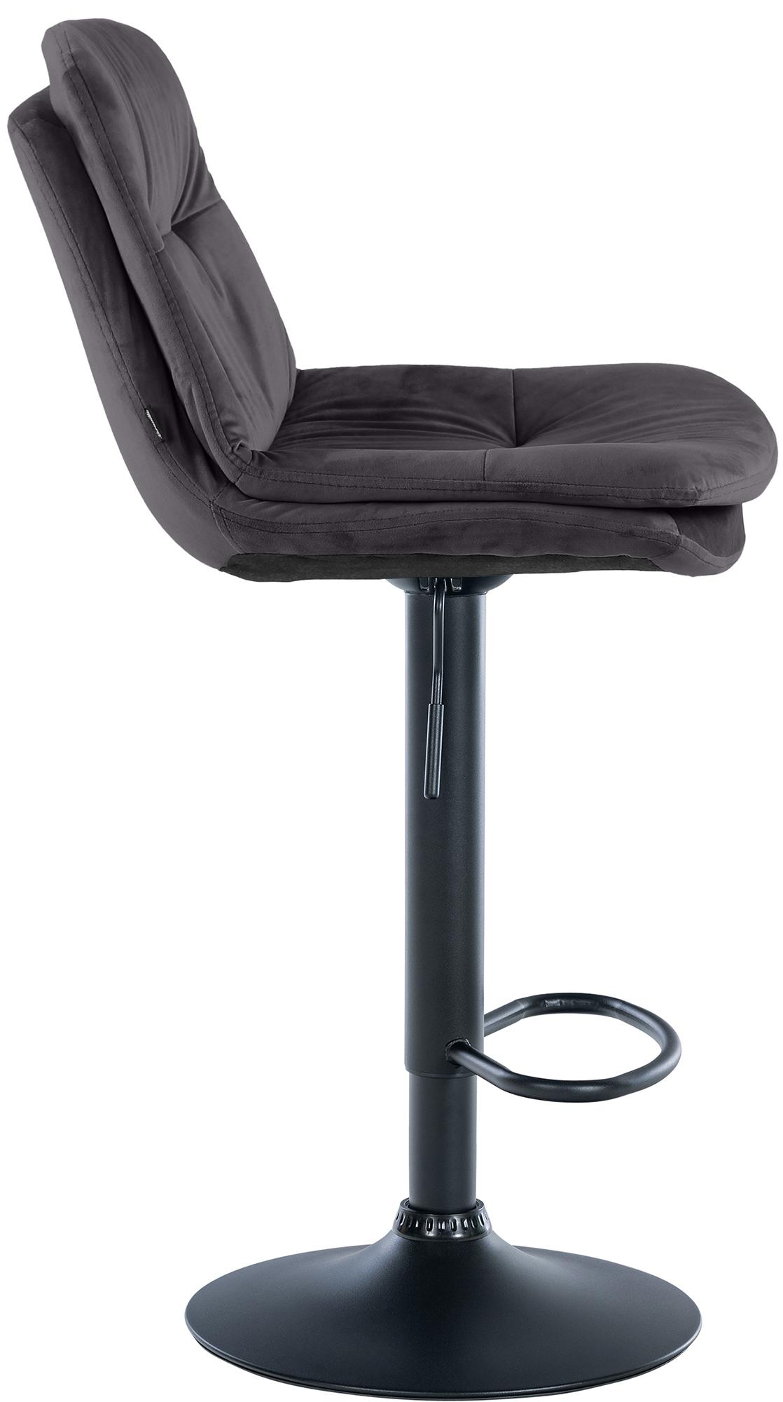 Barhocker Laurel Samt schwarz, schwarz
