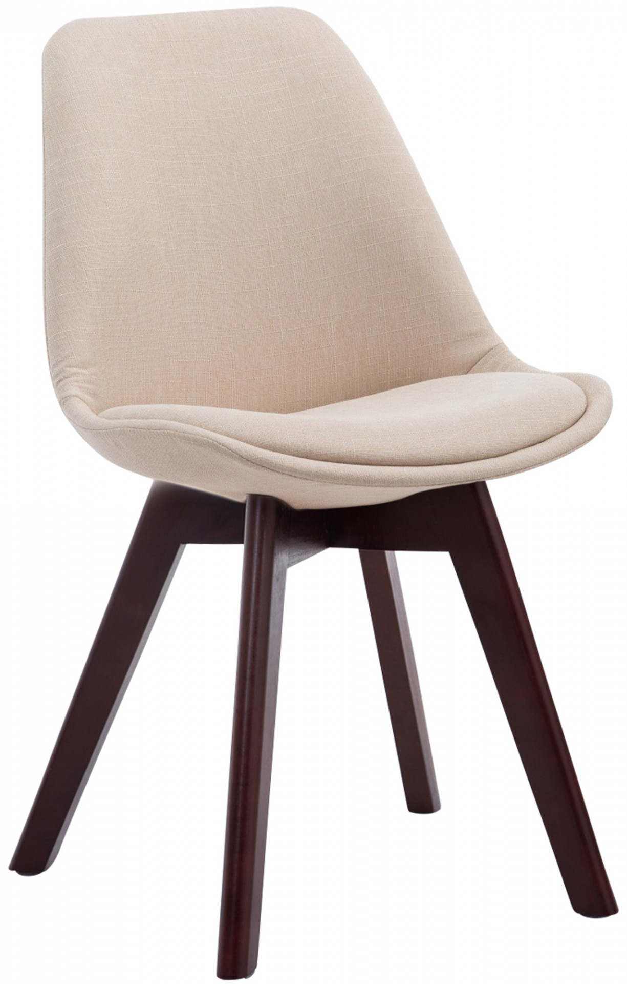 Besucherstuhl Borneo V2 Walnuss Stoff, creme