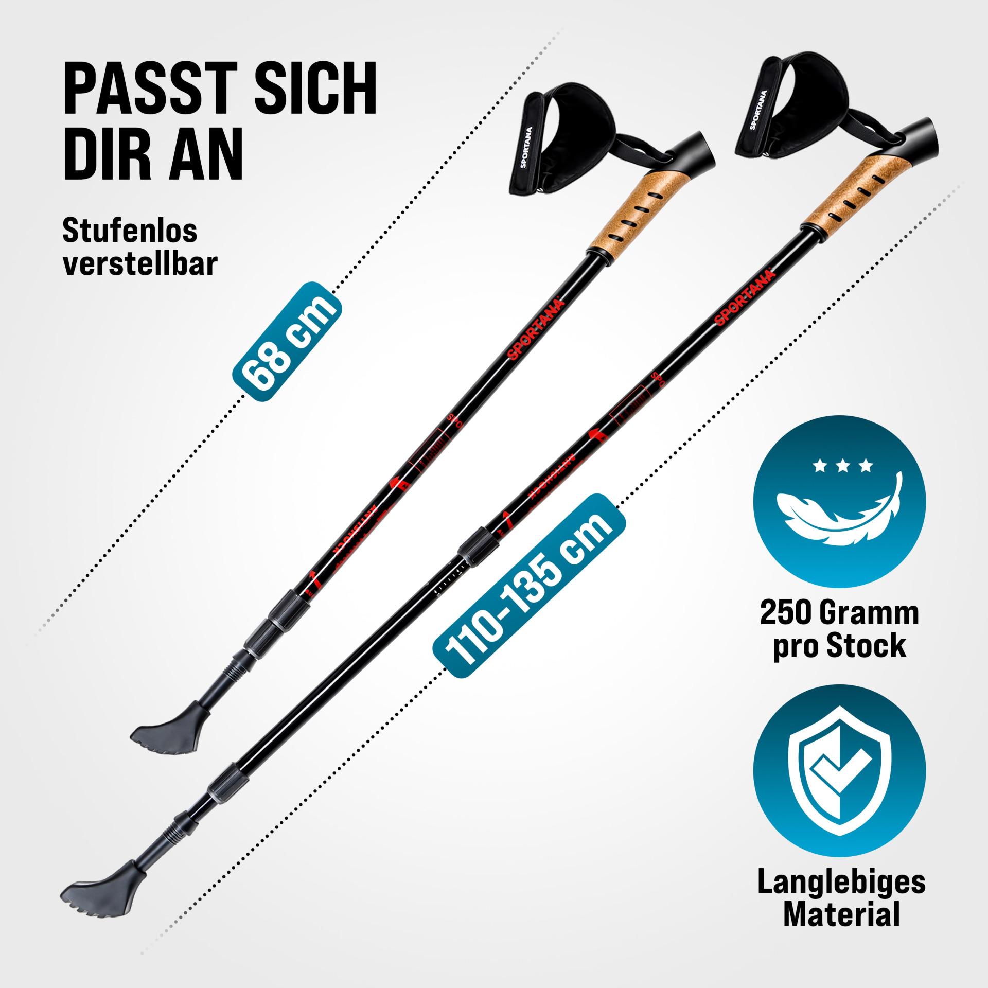 Nordic Walking Stöcke 2er-Set Rot