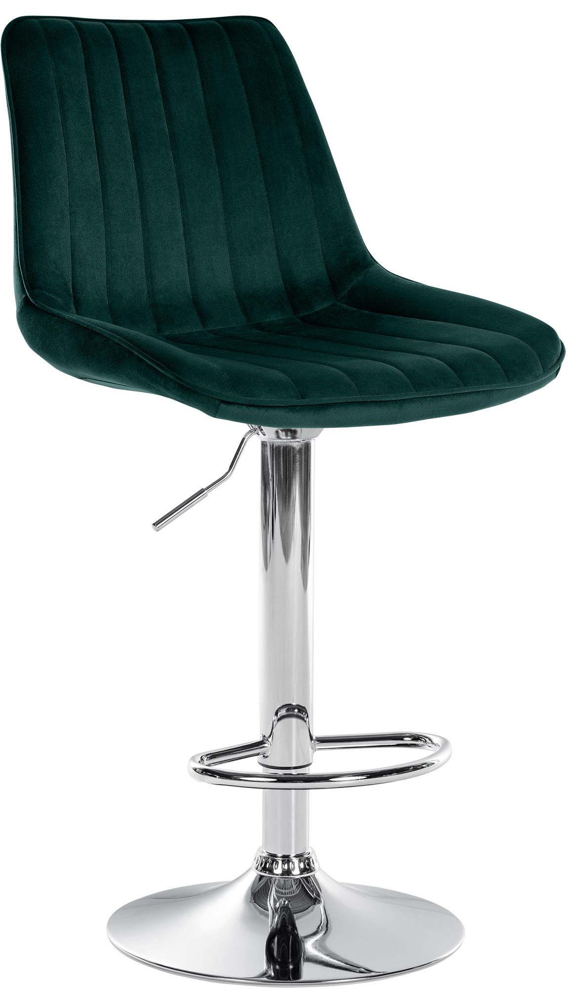 Barhocker Toni Samt chrom, grün