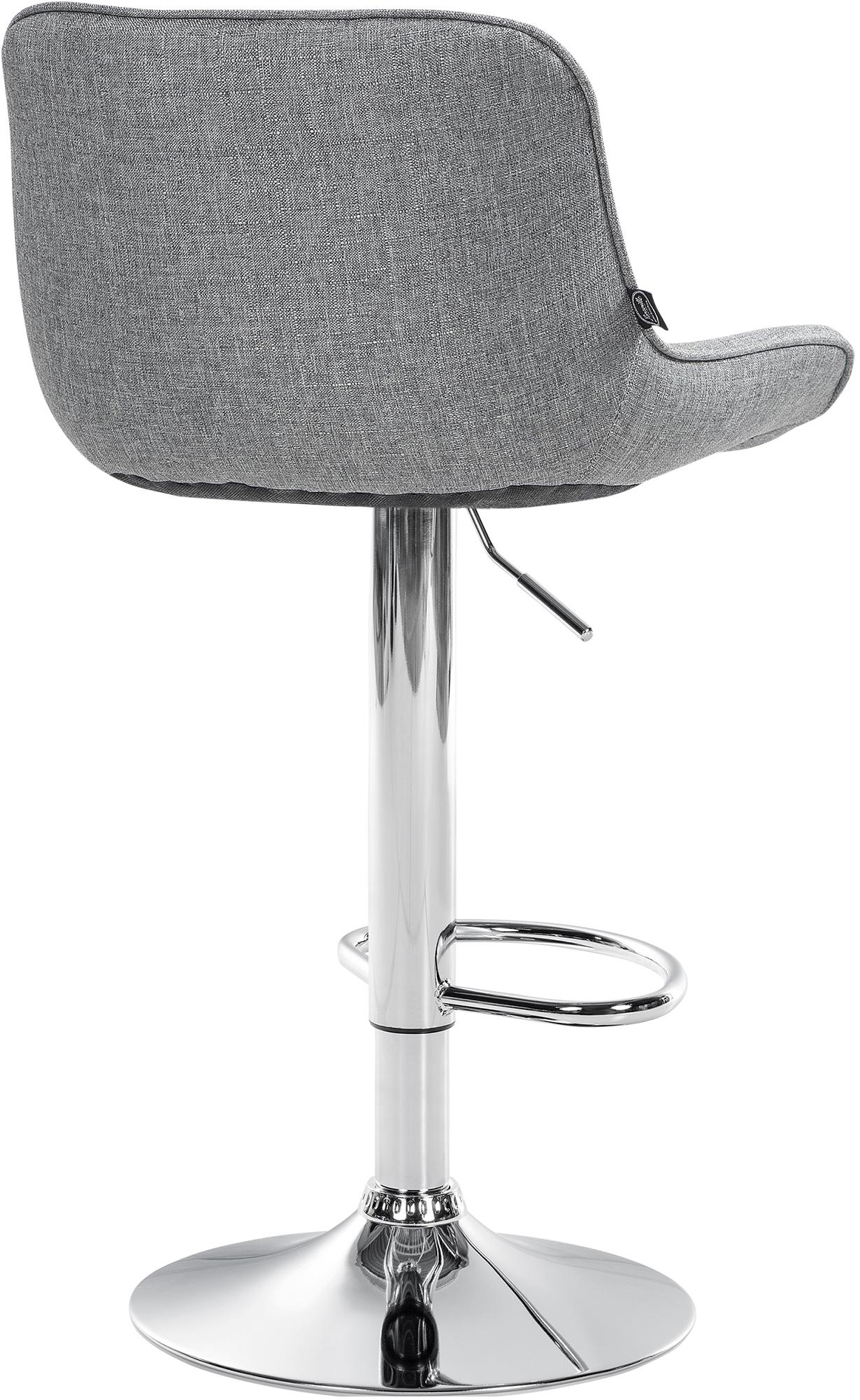 2er Set Barhocker Vonore Stoff chrom, grau