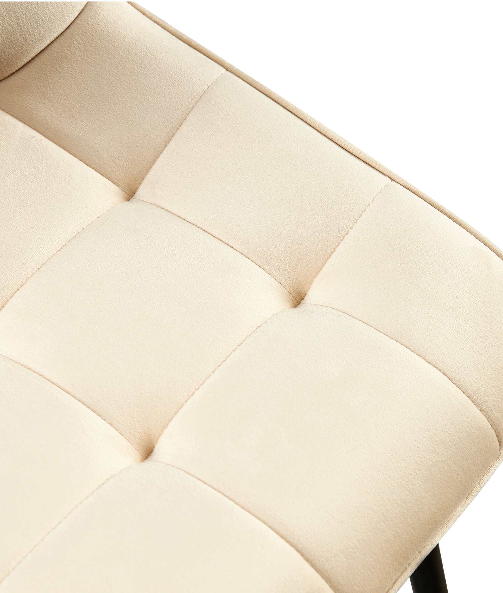 2er Set Esszimmerstuhl Gifford Samt, creme