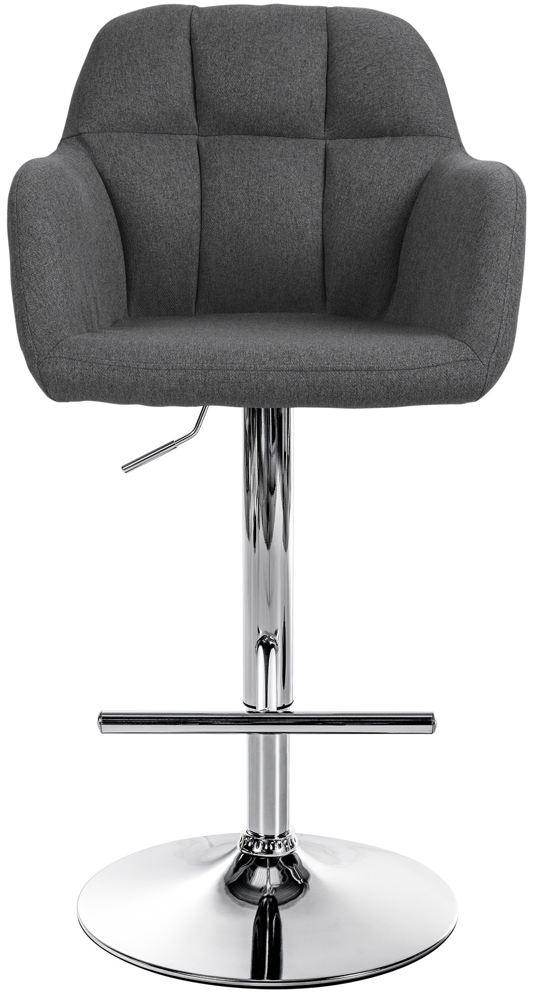 Barhocker Natoma Stoff chrom, dunkelgrau