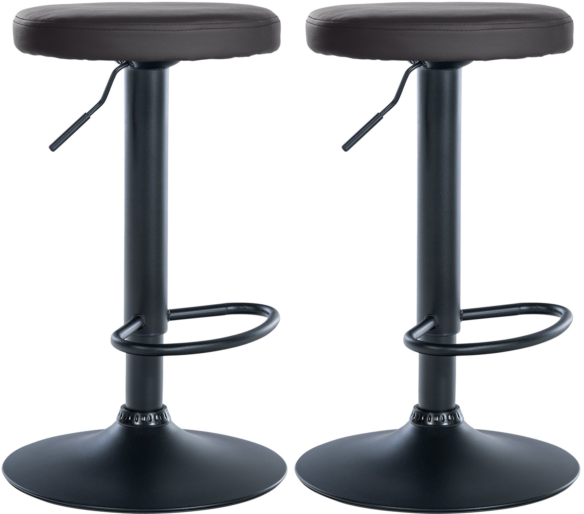 2er Set Barhocker Ponte Kunstleder schwarz, schwarz