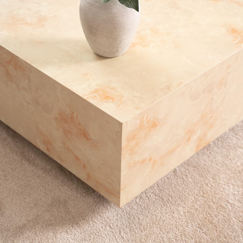 Couchtisch Marmor AMIRI XL - 95 x 95 cm Sandstein