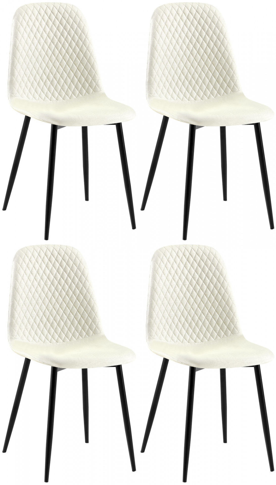 4er Set Stühle Giverny Stoff, creme