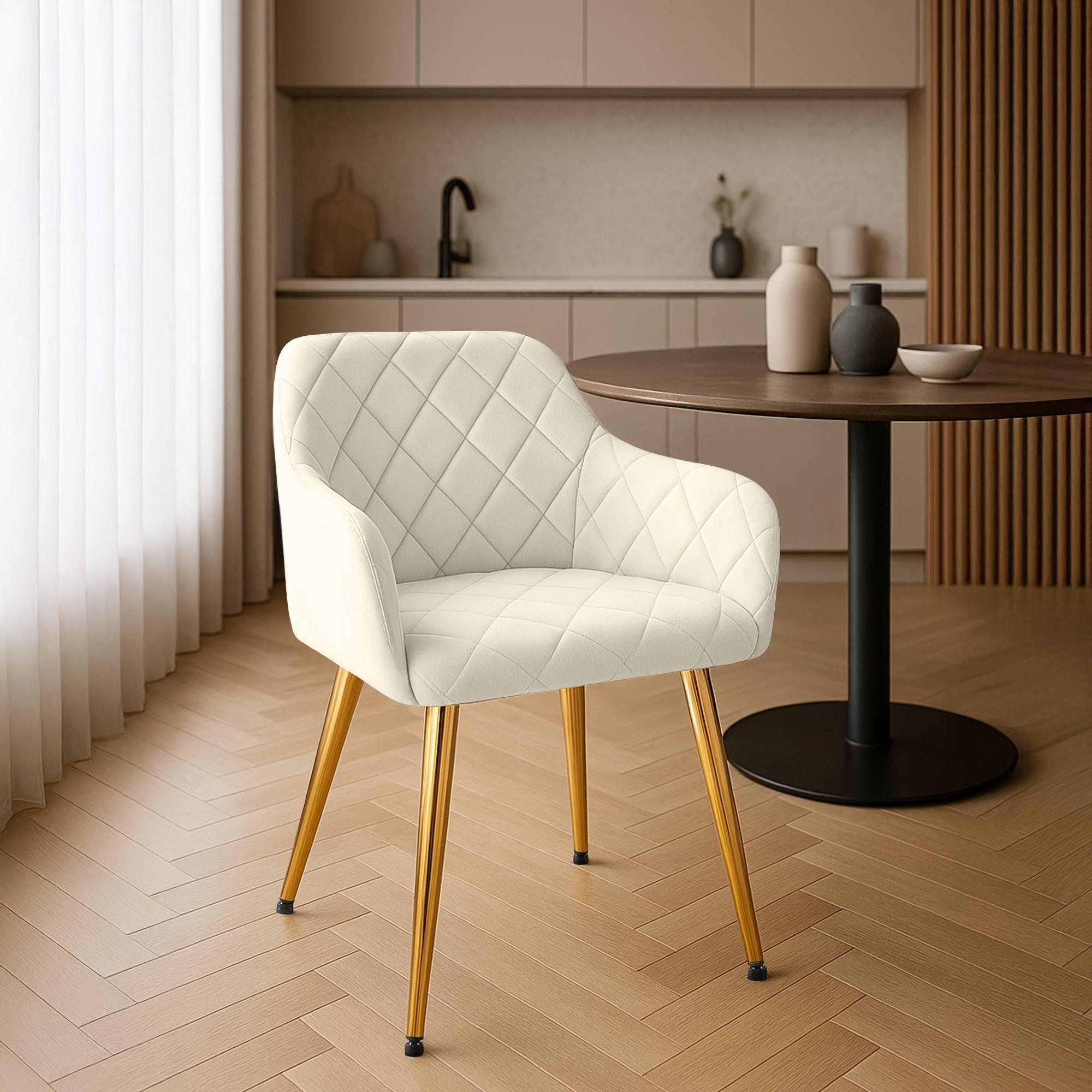 Esszimmerstuhl Monett Samt G, creme