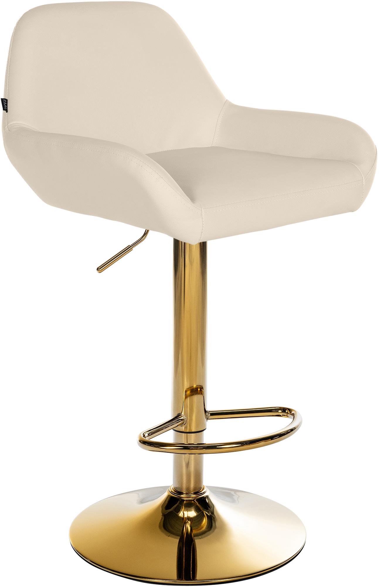 Barhocker Braga Gold Kunstleder, creme