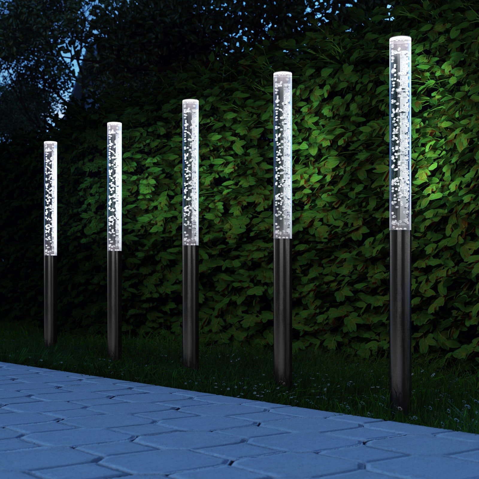 LED Solar Steckleuchte 5er-Set Weiß