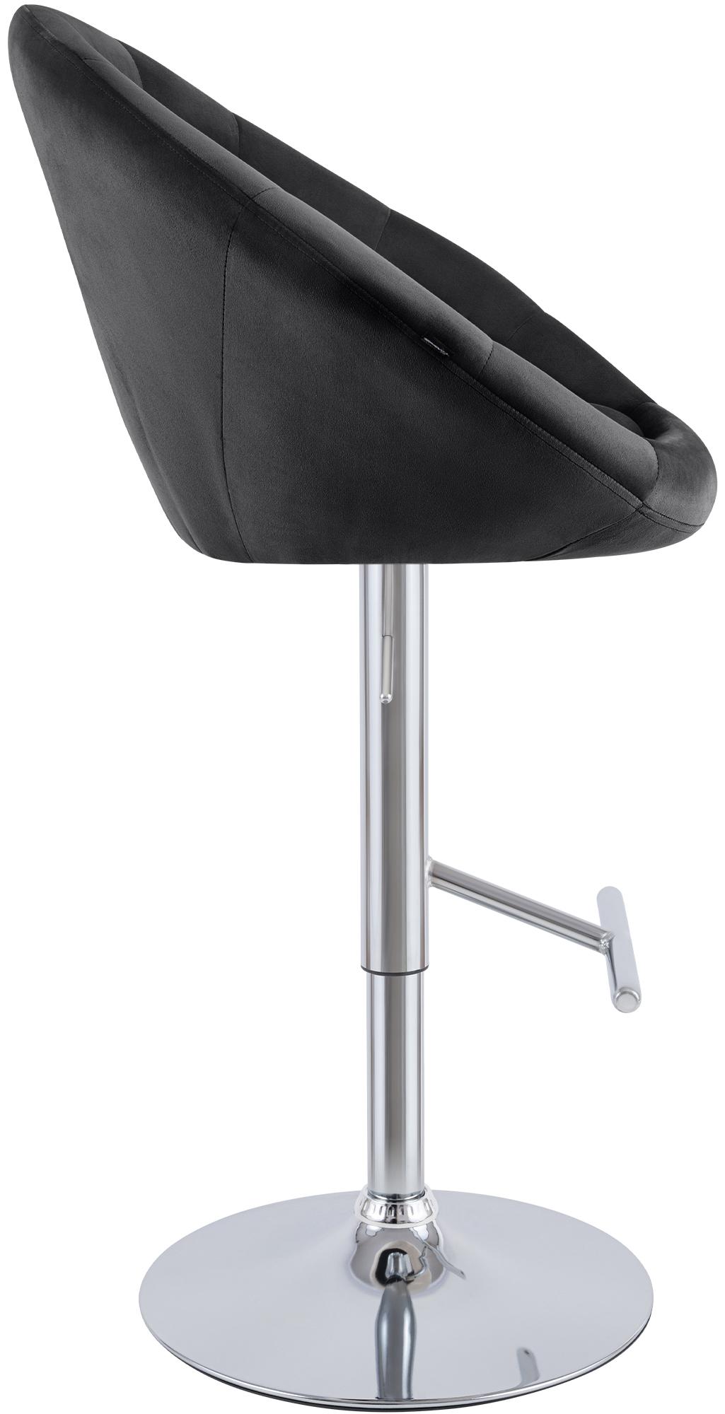 Barhocker London Samt chrom, schwarz