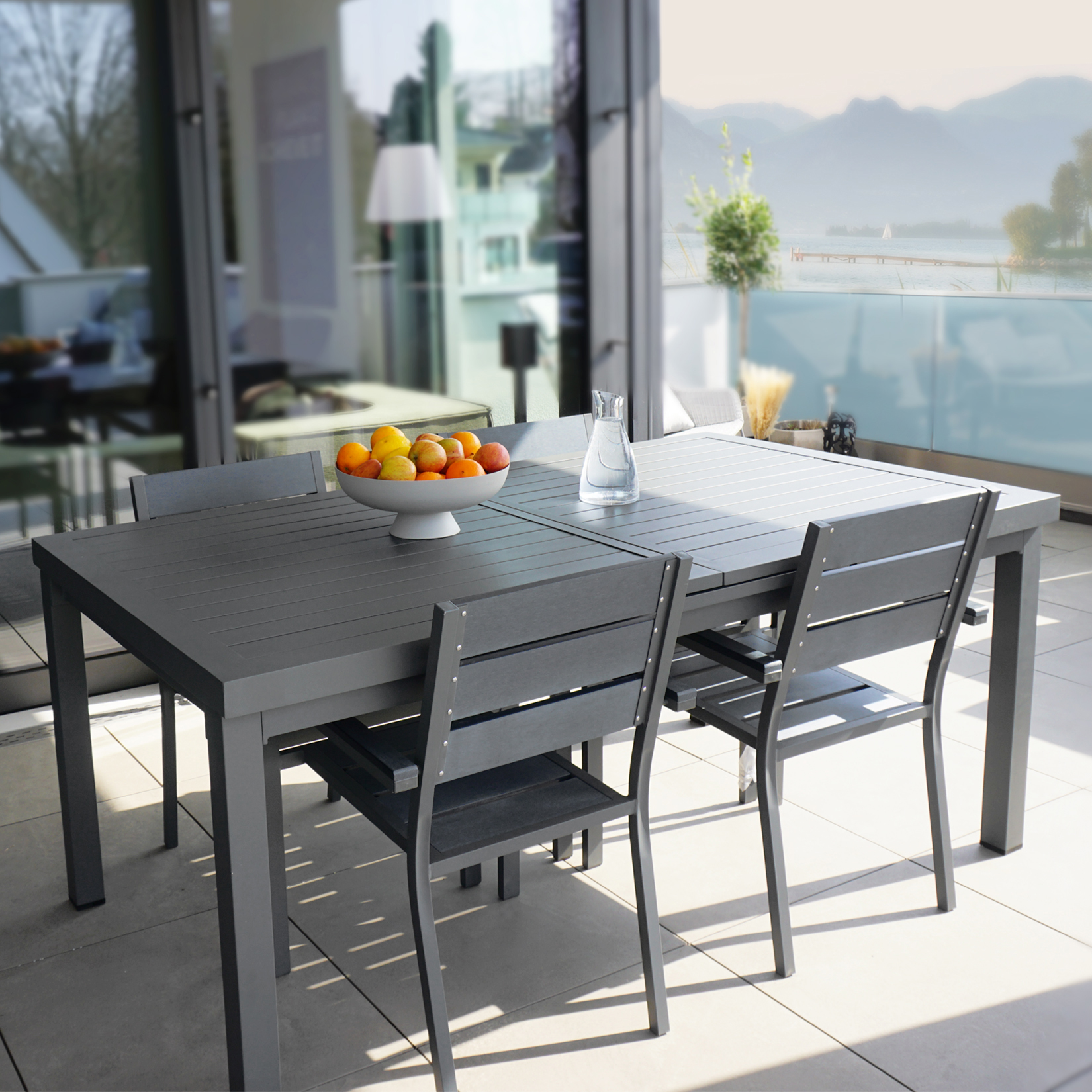 Ausziehbarer Gartentisch CALIDO - 240-180 x 97,5 cm