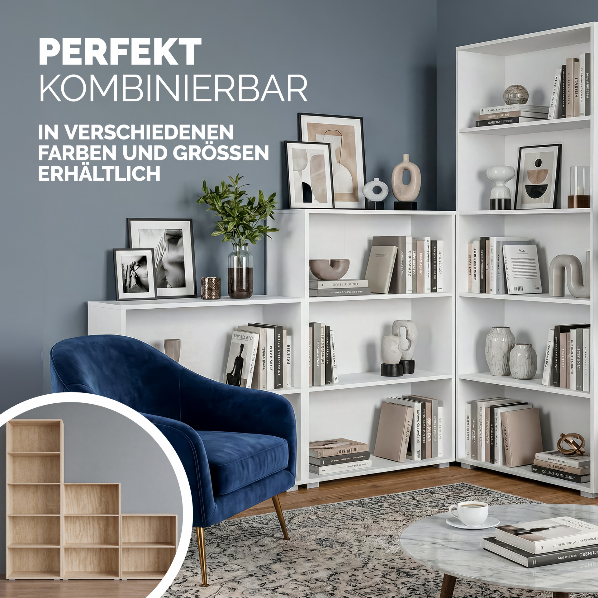 Bücherregal Vela Weiß 5 Fächer