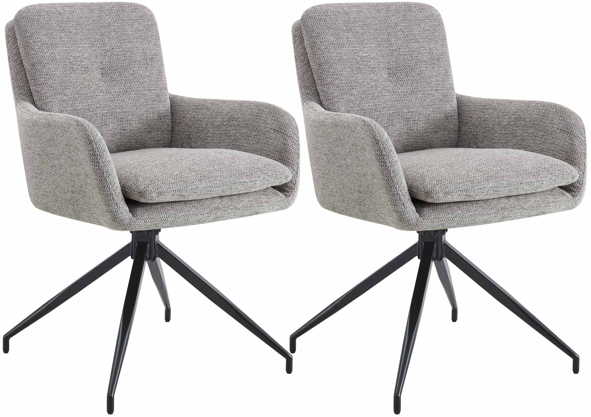 2er Set Esszimmerstuhl Pickett Stoff, taupe