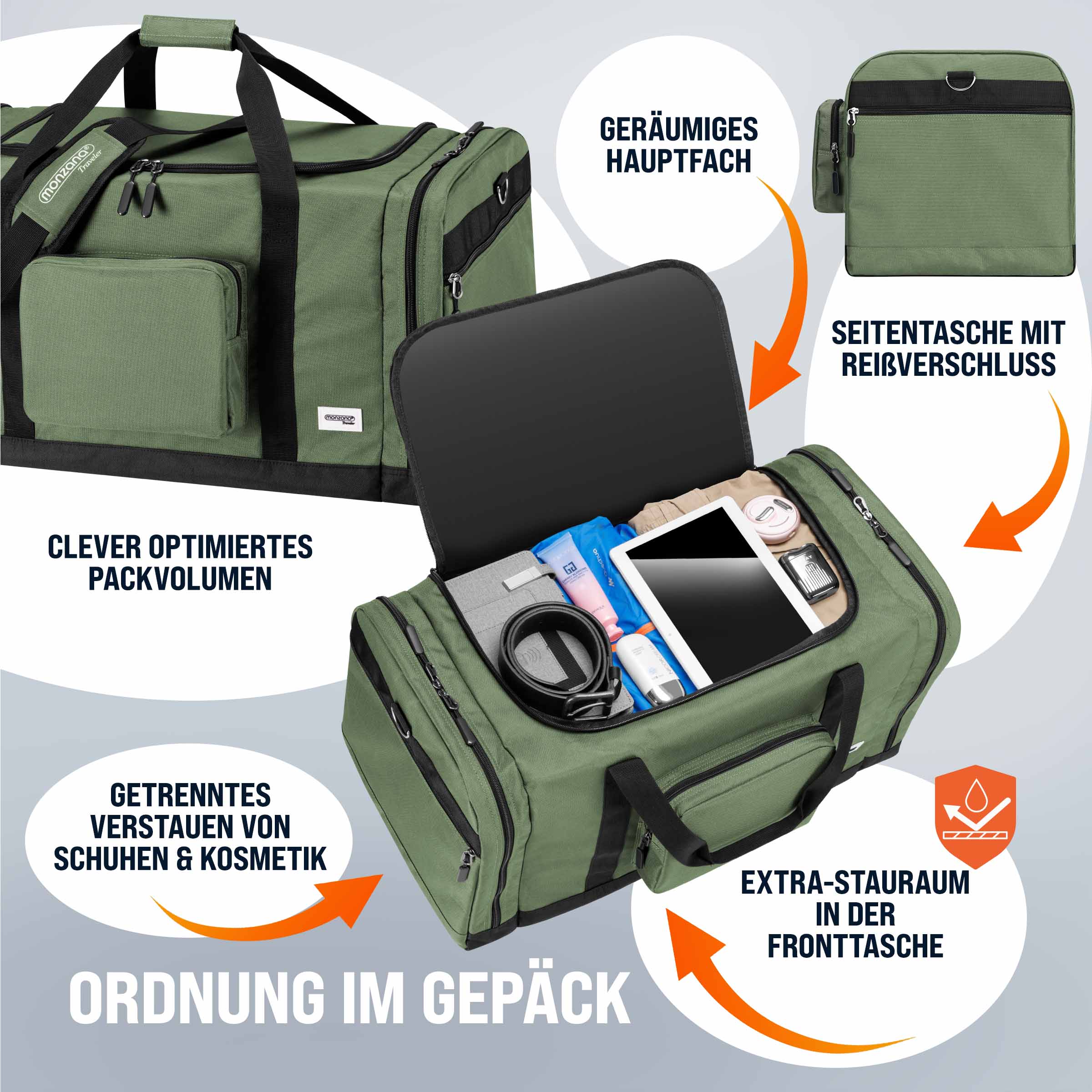 Reisetasche Grün 90L