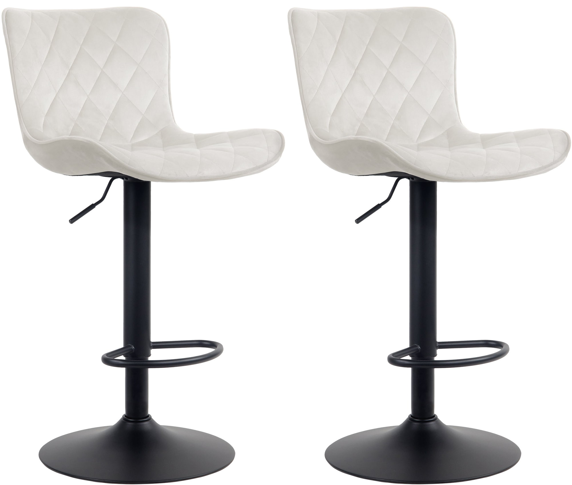 2er Set Barhocker Emma Samt, creme