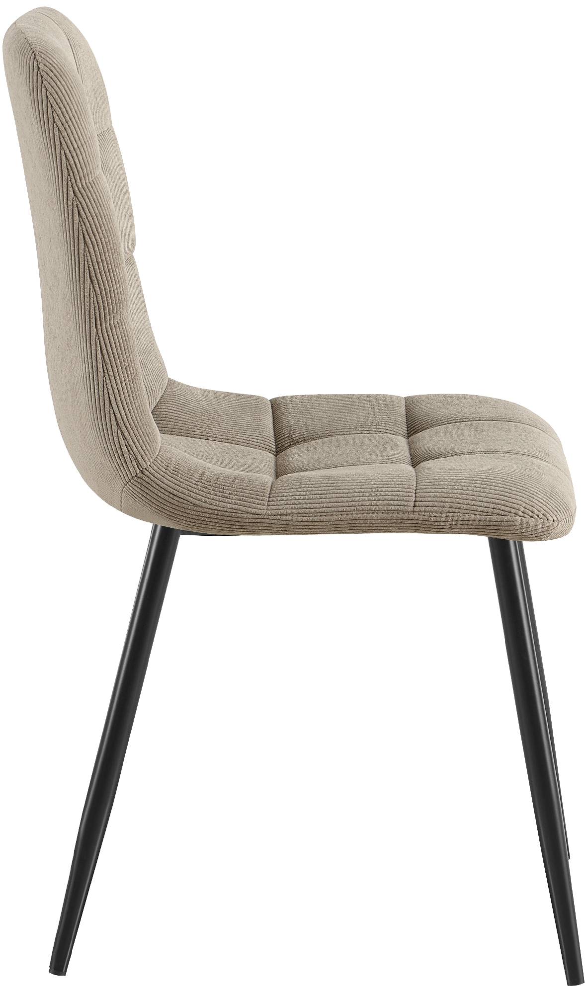2er Set Esszimmerstuhl Antibes Cord, taupe