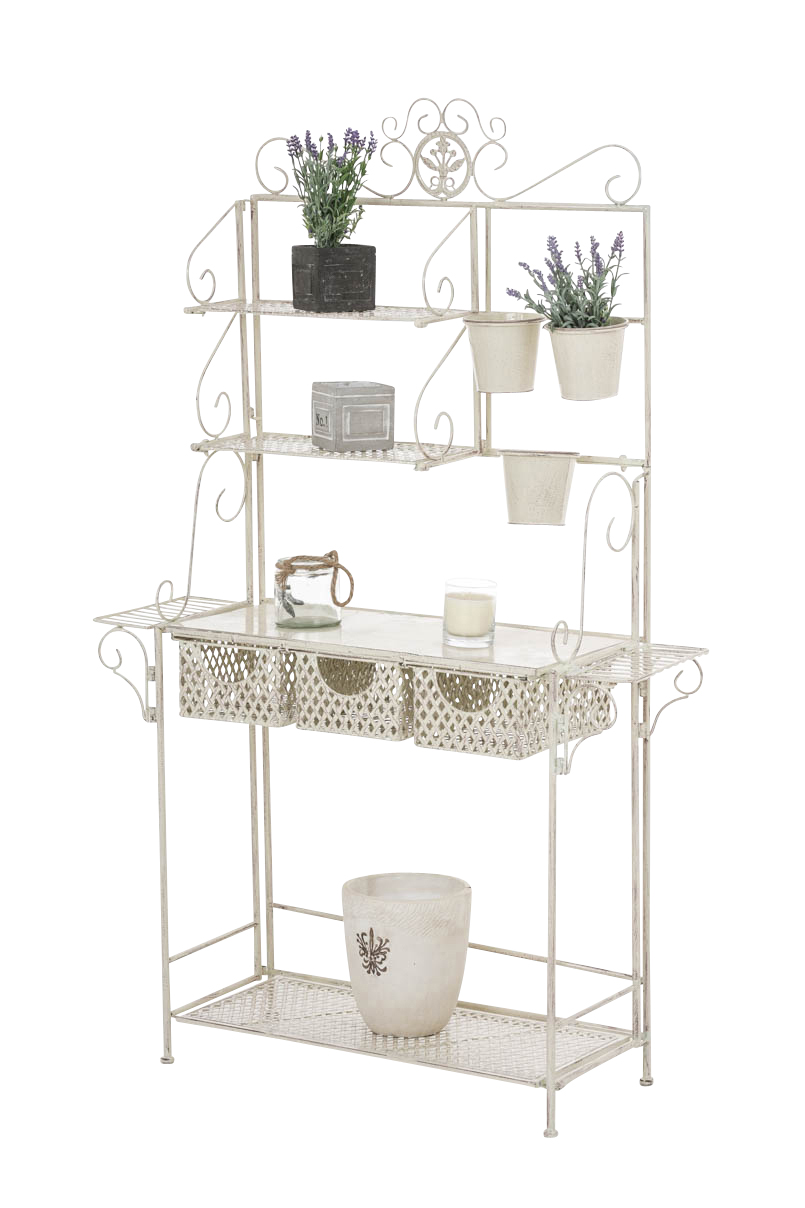 XL Pflanzregal Shine, antik-creme