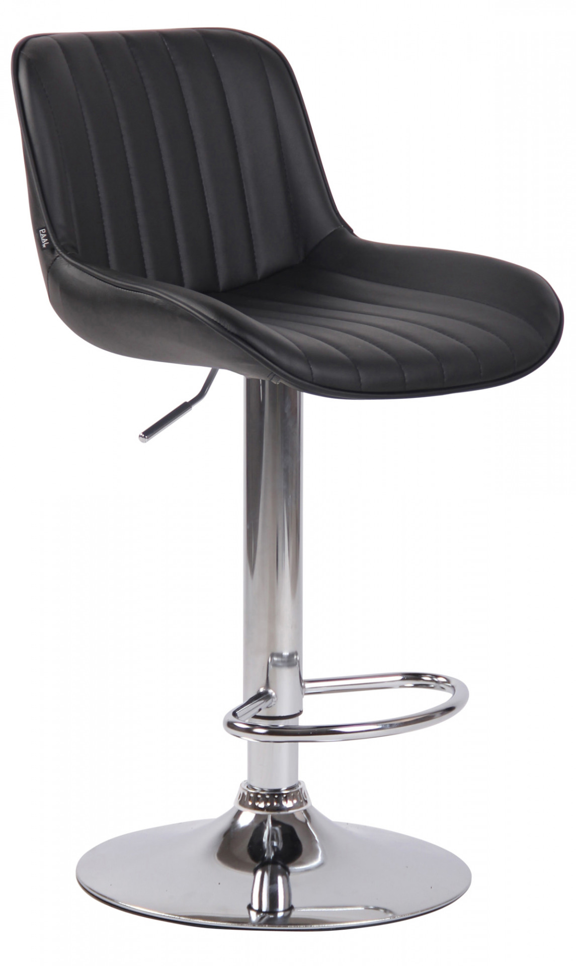 Barhocker Lentini Kunstleder chrom, schwarz
