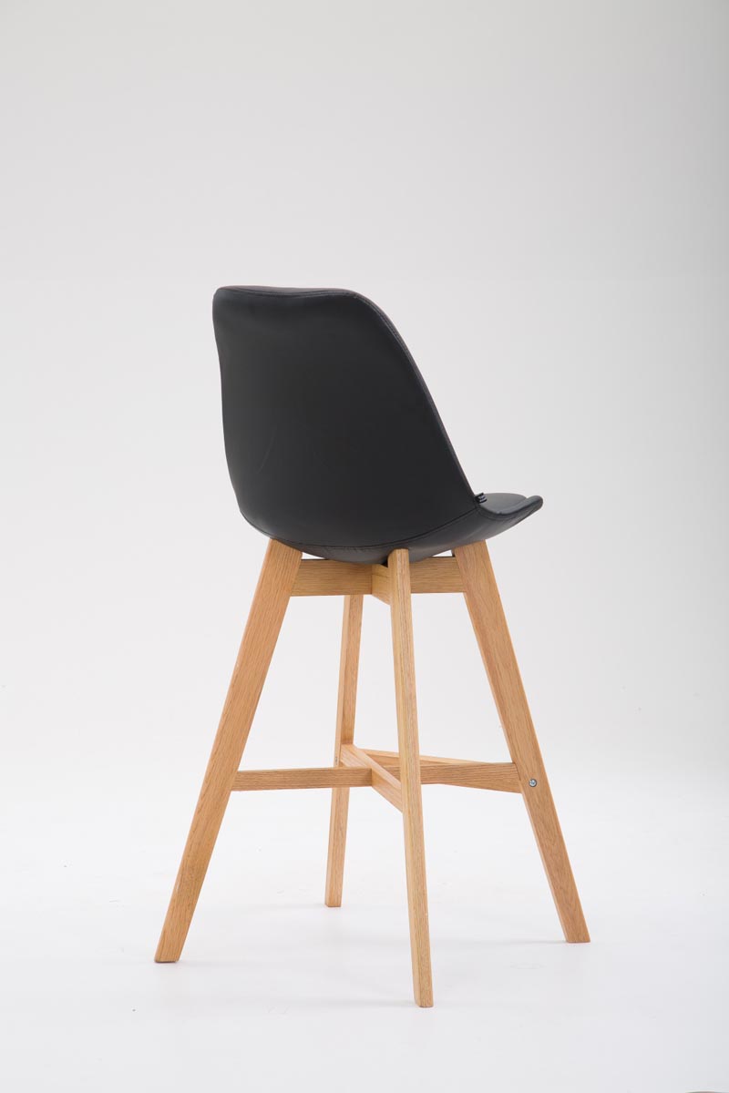 Barhocker Cannes Kunstleder Natura, schwarz