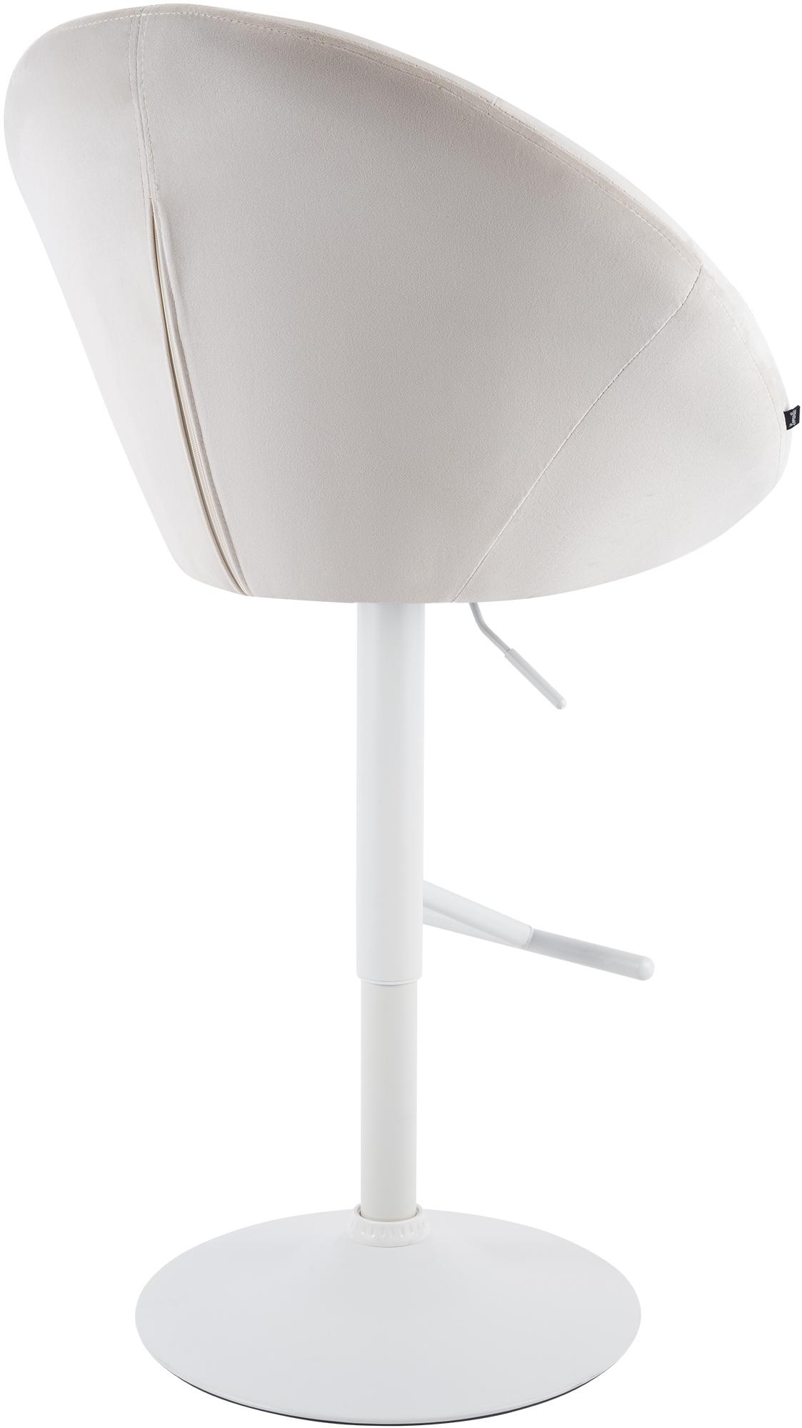 Barhocker London Samt weiß, creme
