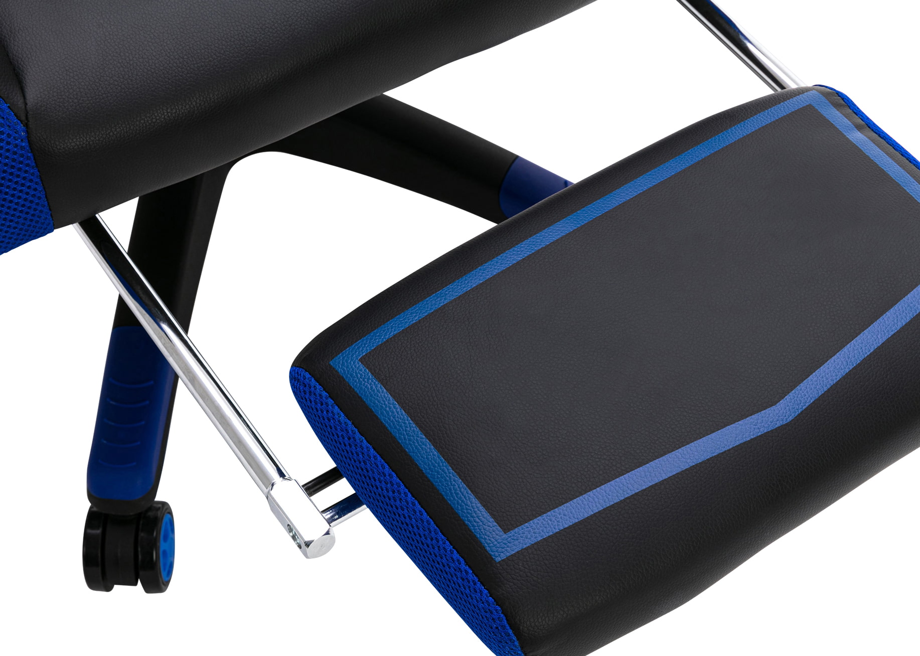 Bürostuhl Clovis Kunstleder, schwarz/blau