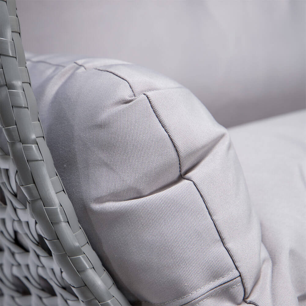Polyrattan Hängesessel mit Regenabdeckung TWIN - Grau für 2 Personen