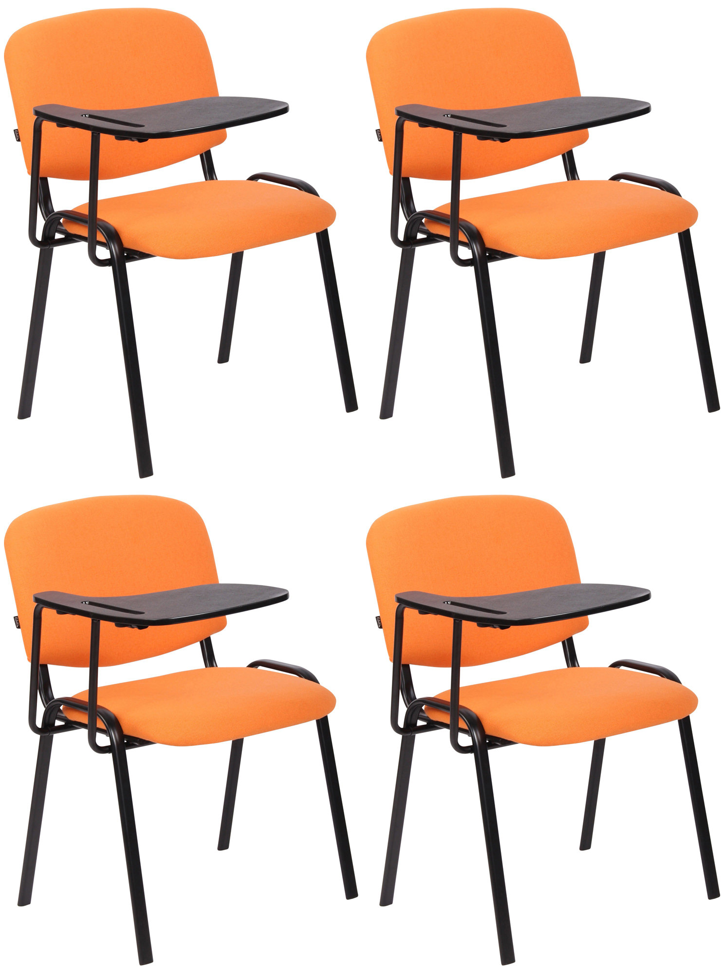 4er Set Stühle Ken mit Klapptisch Stoff, orange