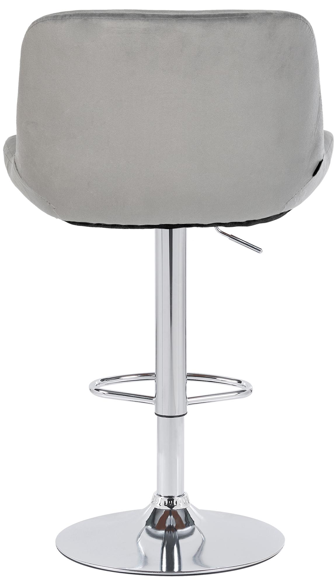 2er Set Barhocker Solon Chrom Samt, grau