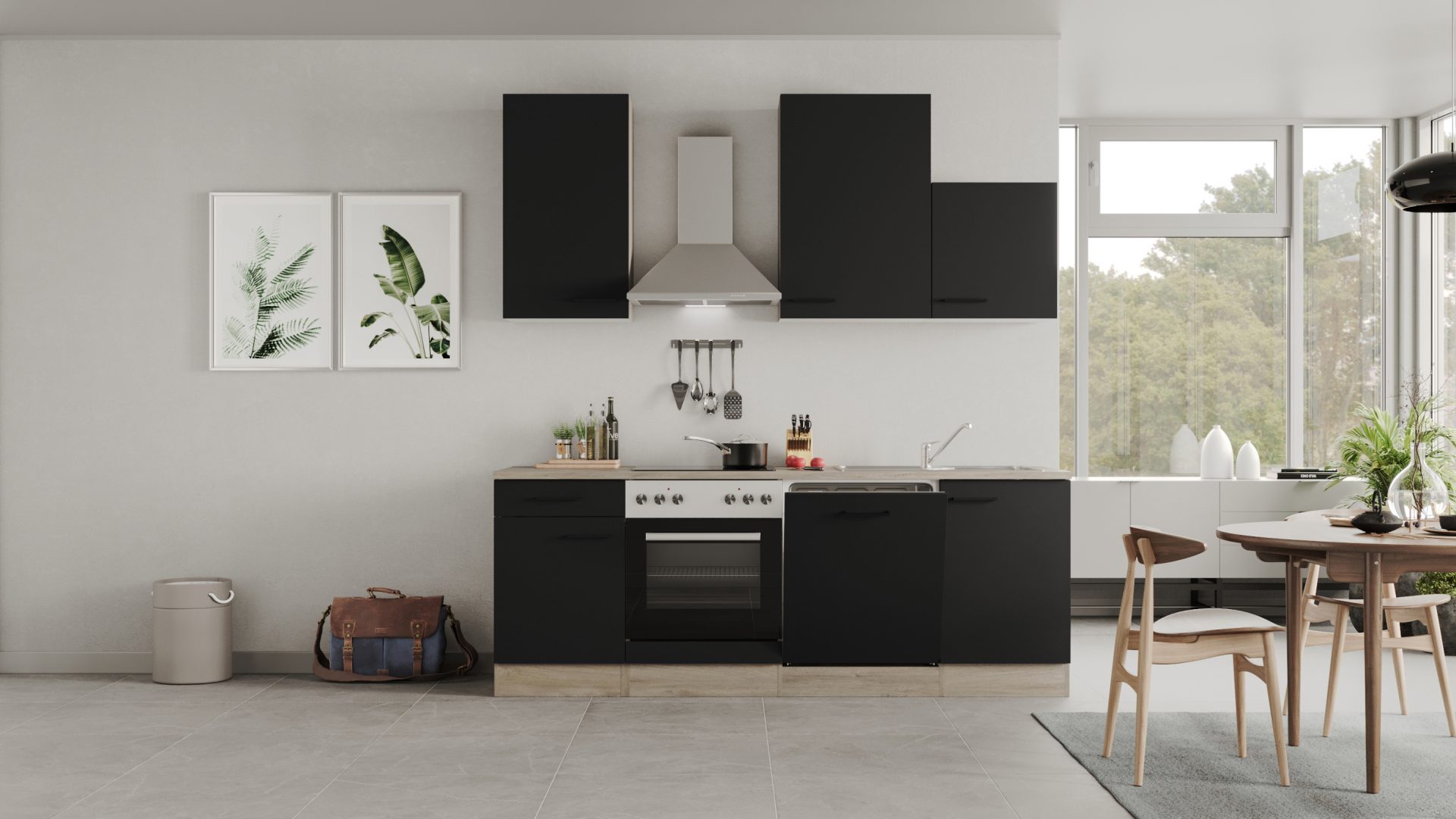 Küchenzeile Capri 220 cm mit E-Geräten