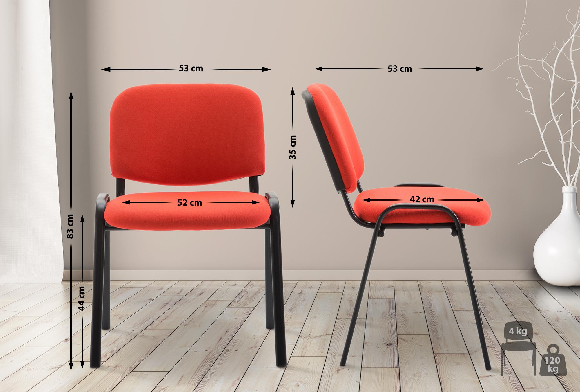 Besucherstuhl Ken V2 Stoff, rot