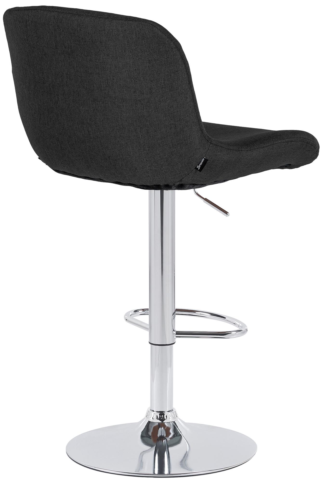 2er Set Barhocker Solon Chrom Stoff, schwarz
