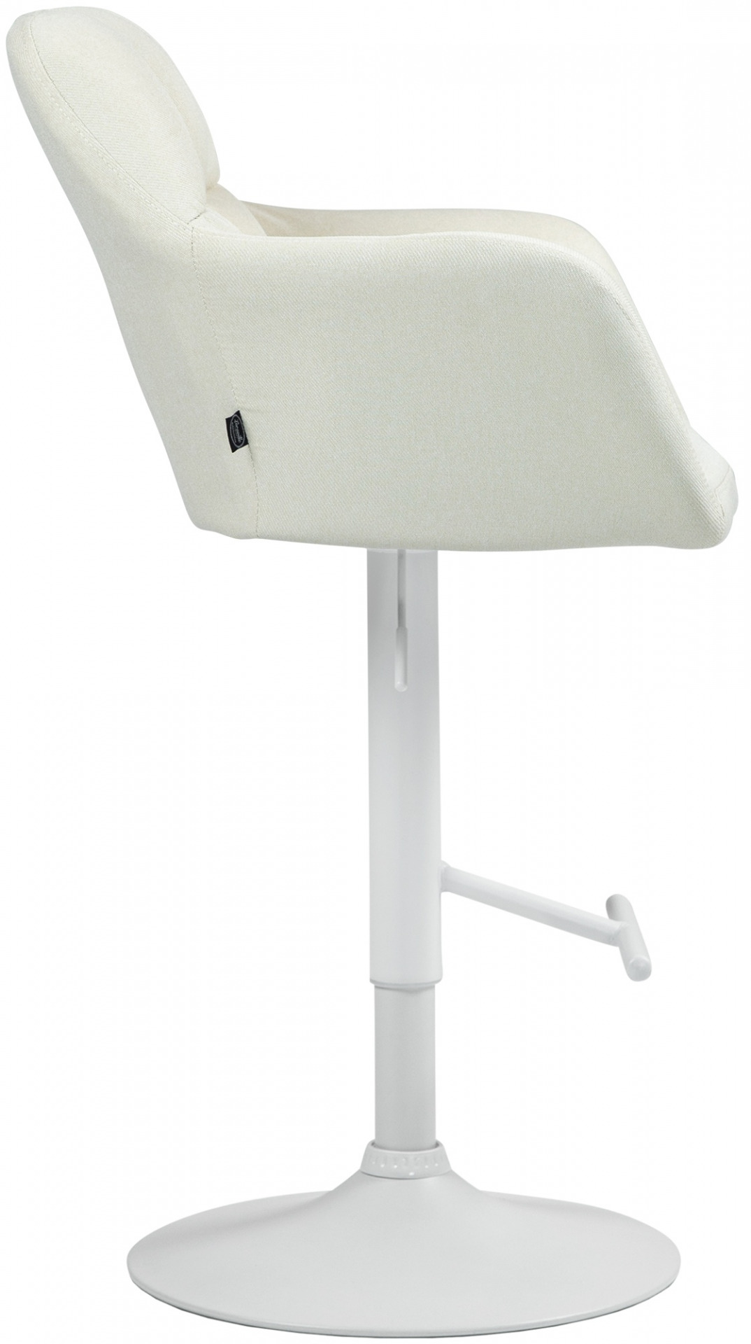 Barhocker Natoma Stoff weiß, creme