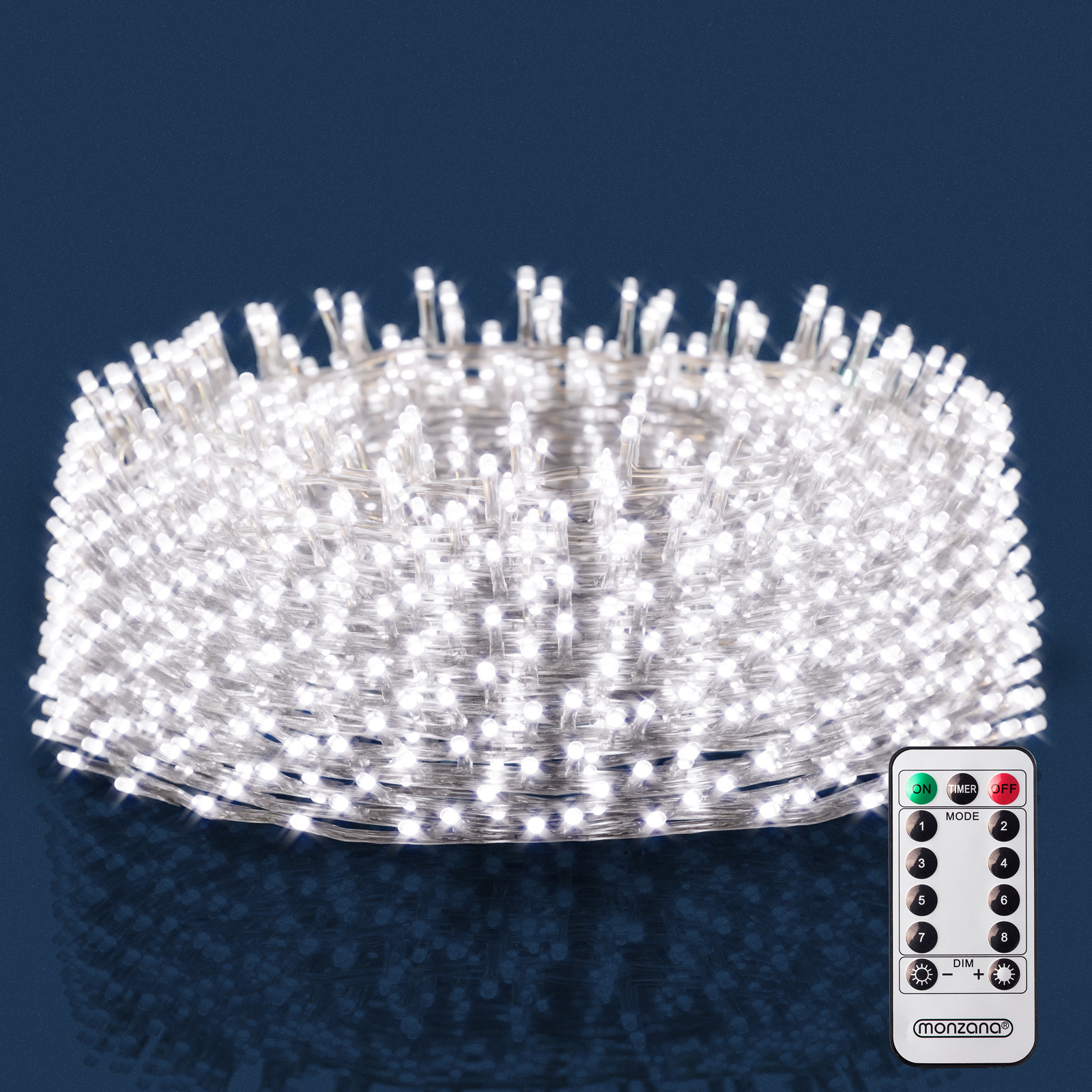 Regenlichterkette LED Kaltweiß 15m Fernbedienung