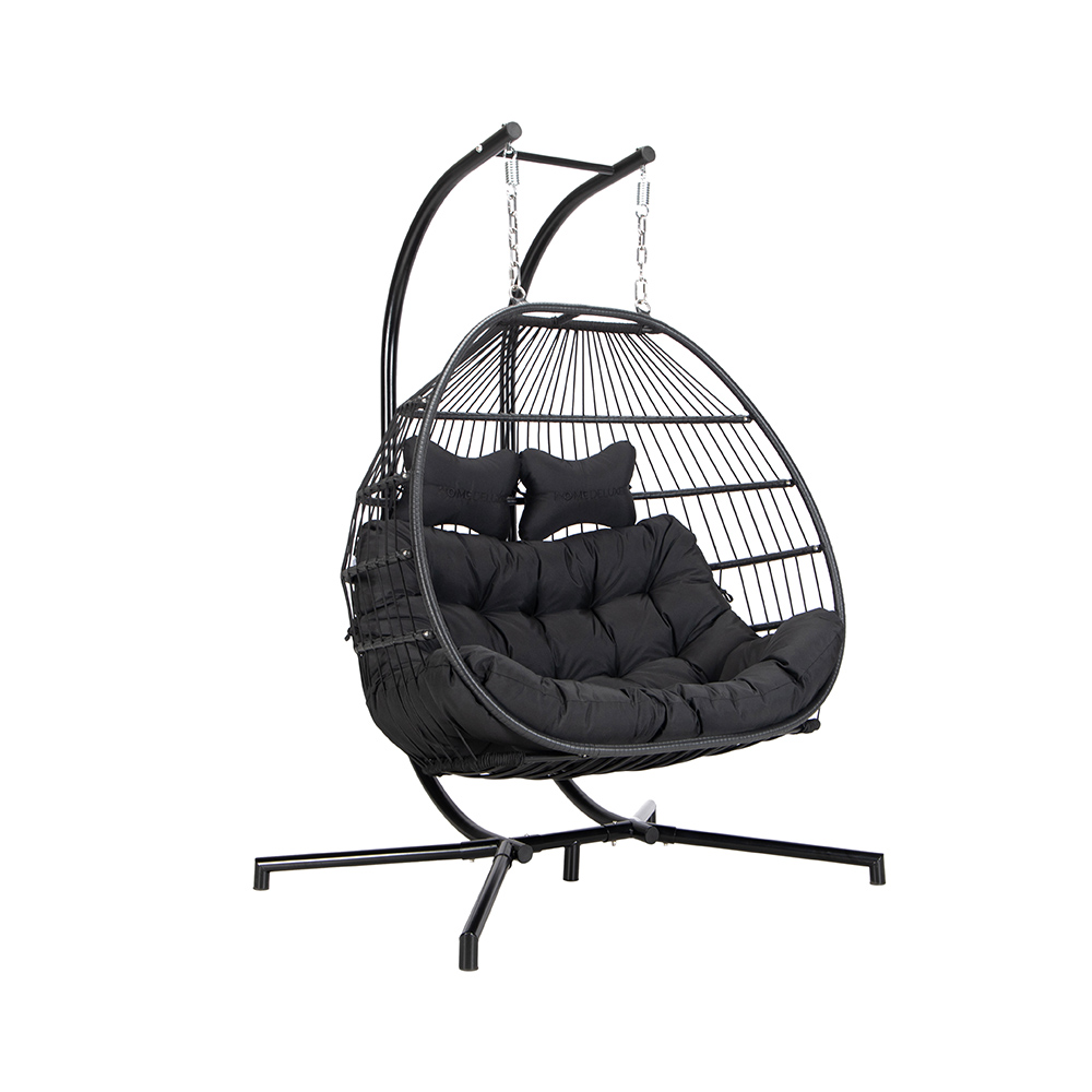 Hängesessel LOMA – 2 Sitzer Schwarz