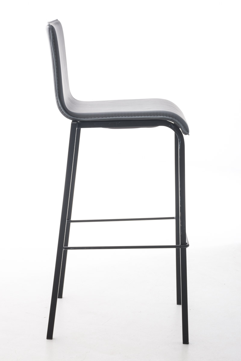 Barhocker Avola Leder Flach B78, grau