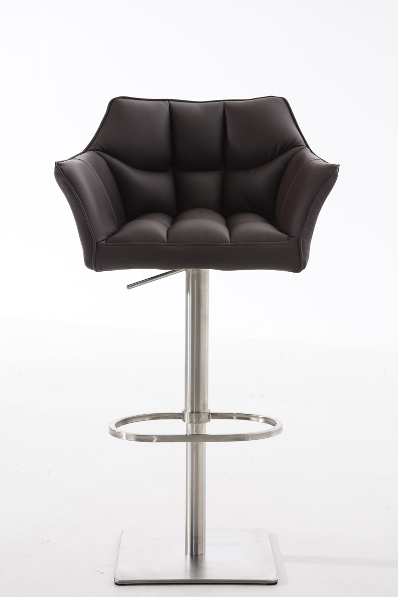 2er Set Barhocker Damaso Kunstleder edelstahl, braun