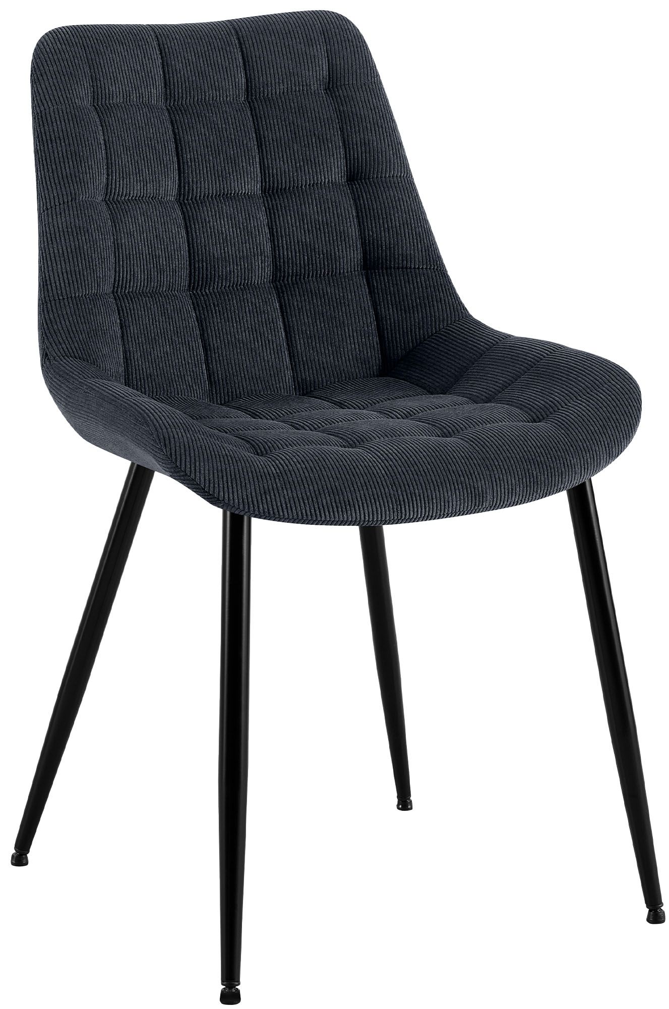 Esszimmerstuhl Sardna Cord, schwarz
