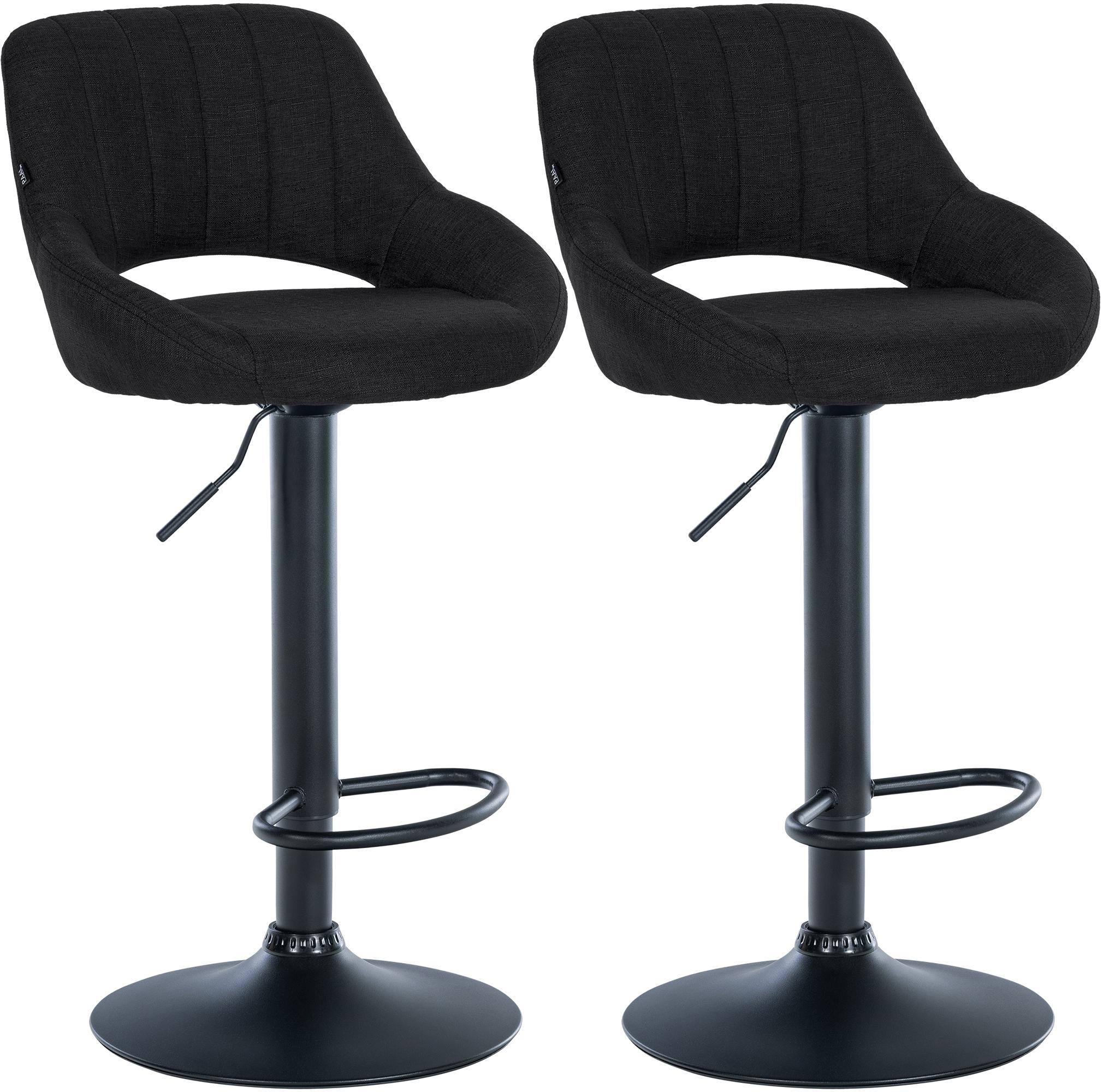 2er Set Barhocker Milet Stoff B, schwarz
