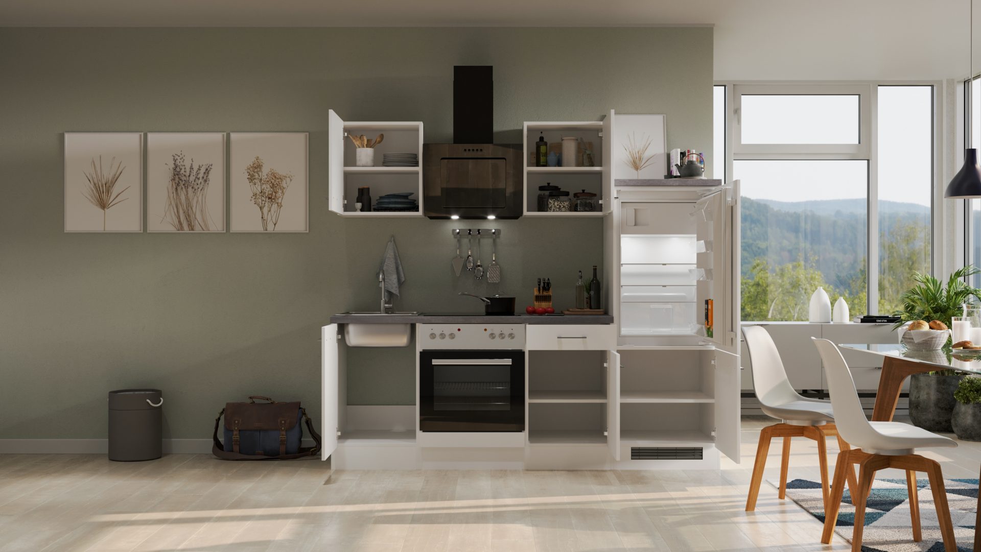 Küchenzeile VITA 220 cm mit E-Geräten