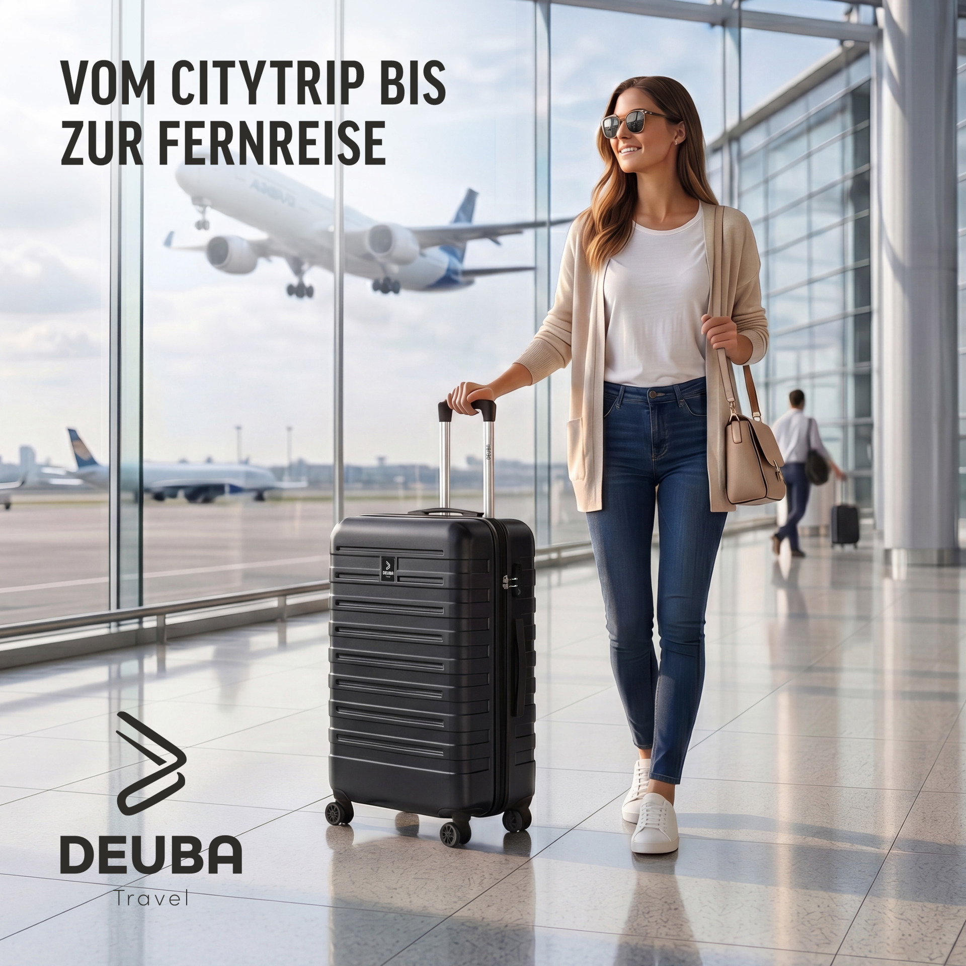 Hartschalenkoffer New York Set 3-tlg Schwarz Rollen 360º ABS