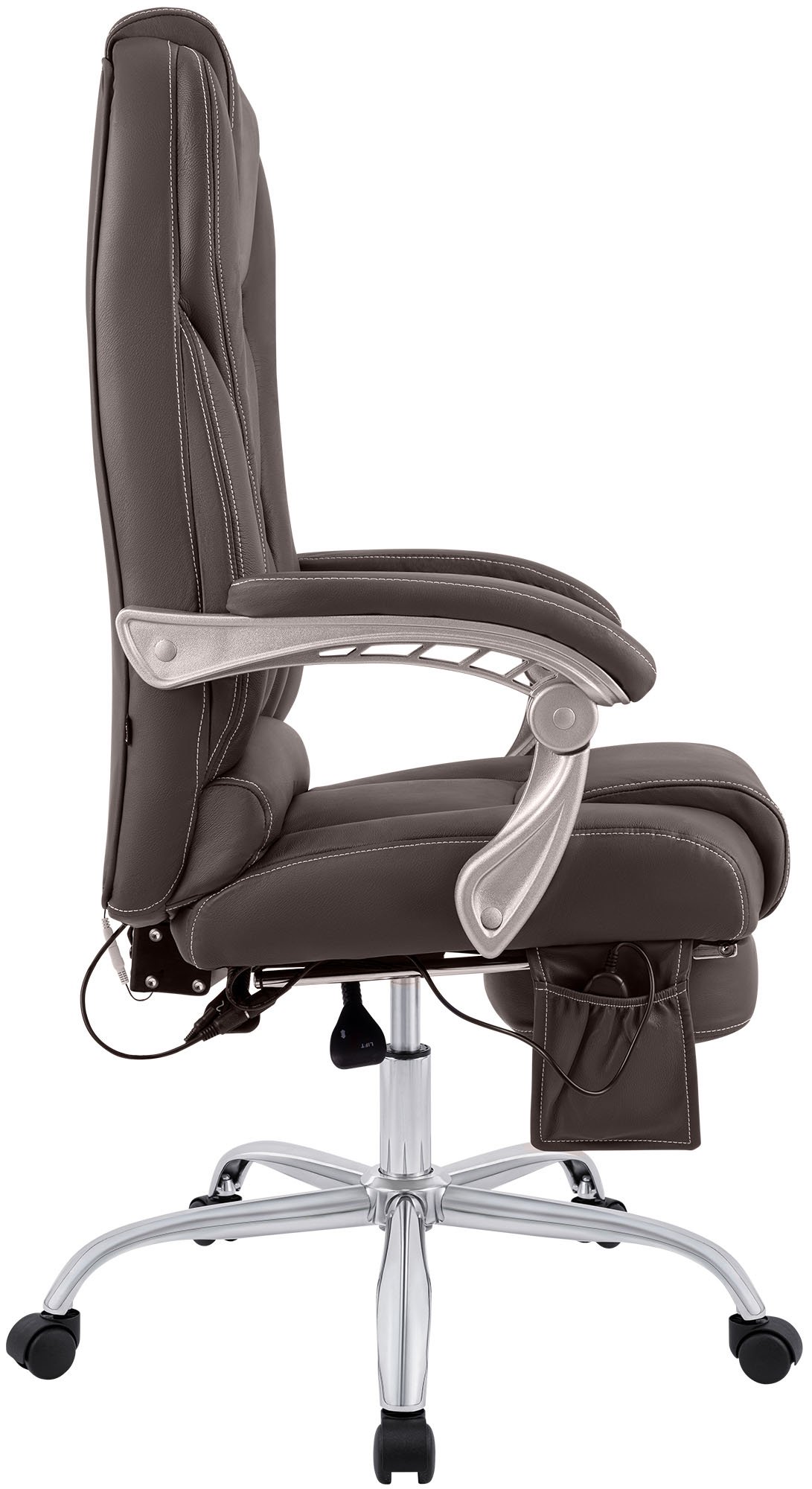 Bürostuhl Pacific Echtleder mit Massagefunktion, braun