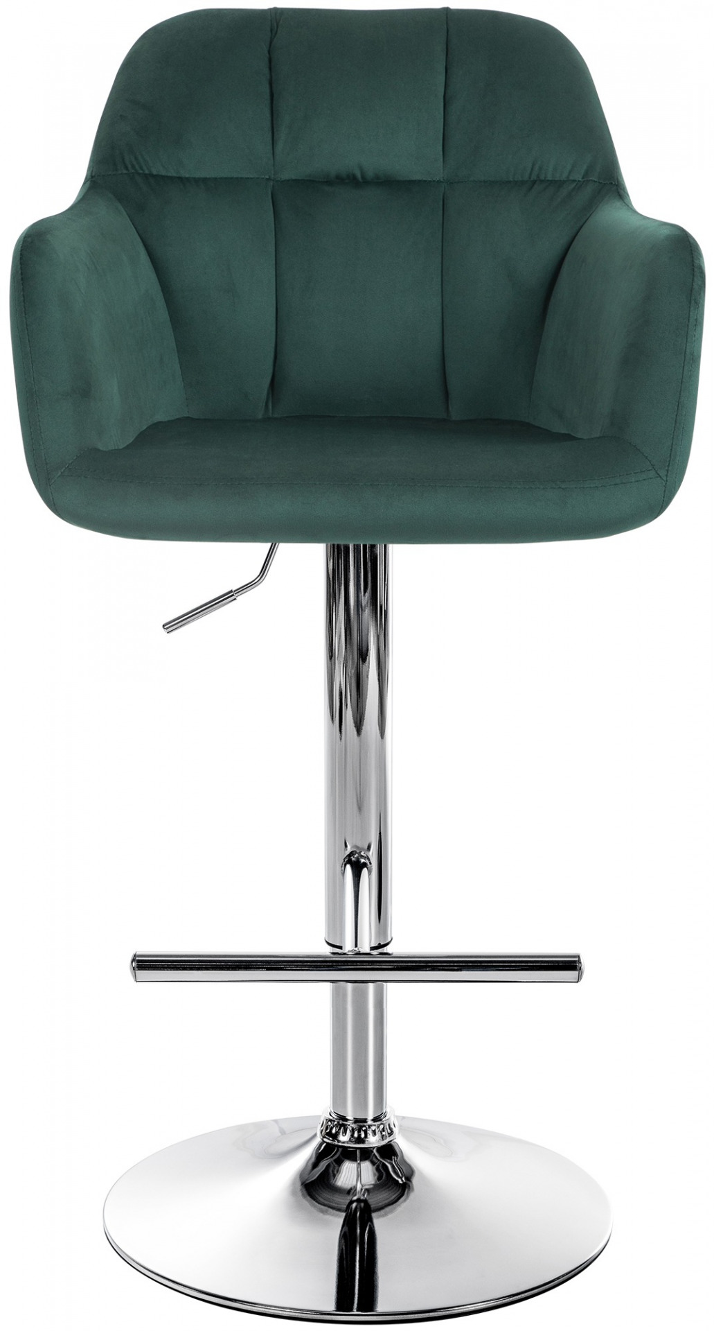Barhocker Natoma Samt chrom, grün