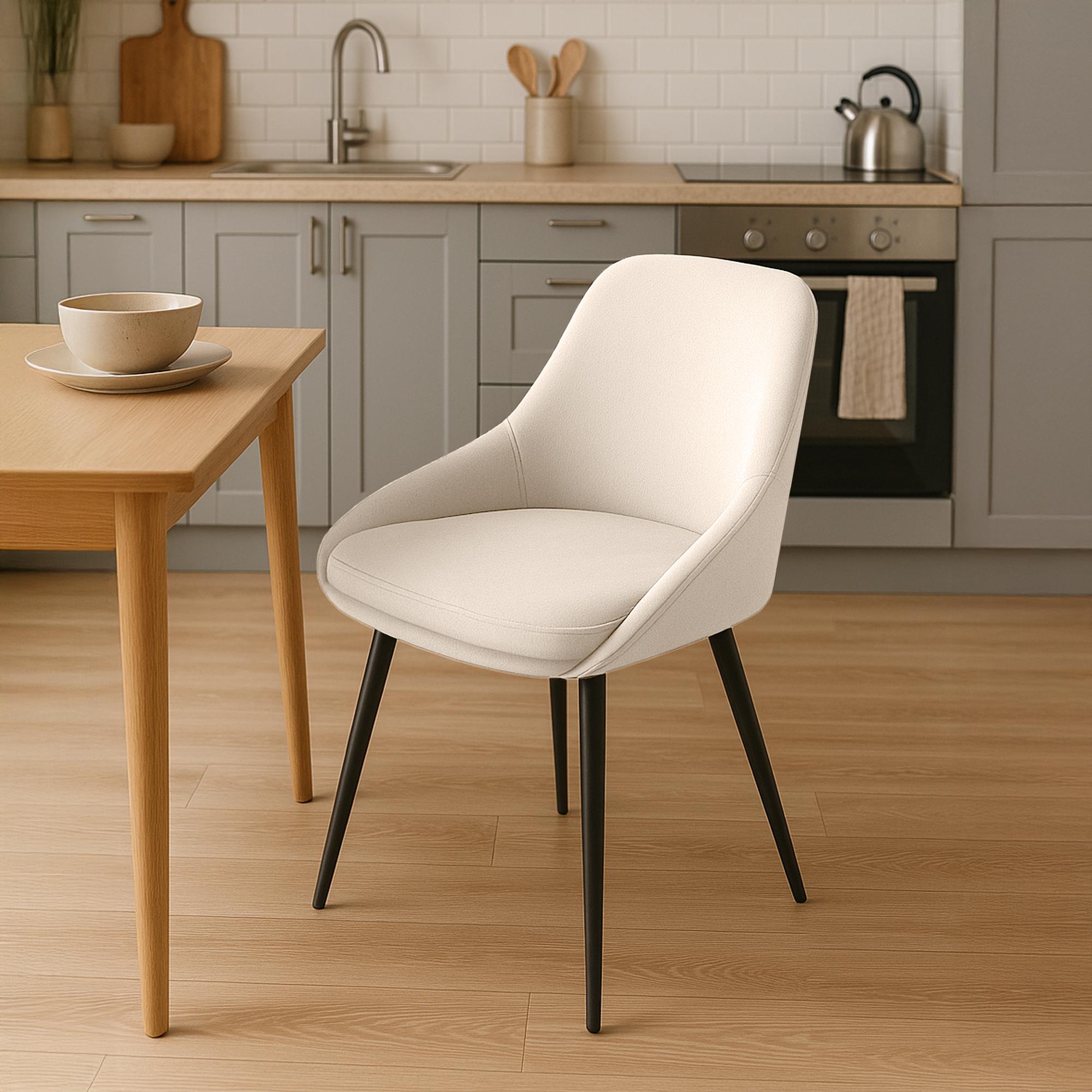Esszimmerstuhl Elmira Samt schwarz, creme