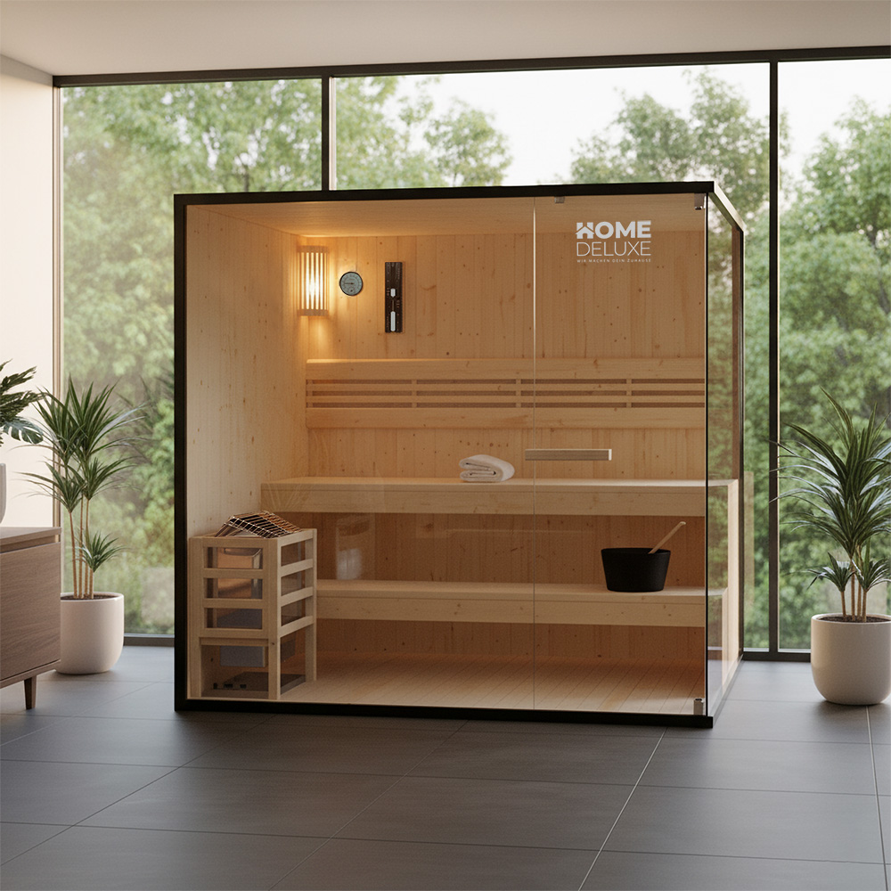Traditionelle Sauna SHADOW XL - 200 x 150 cm für 5 Personen