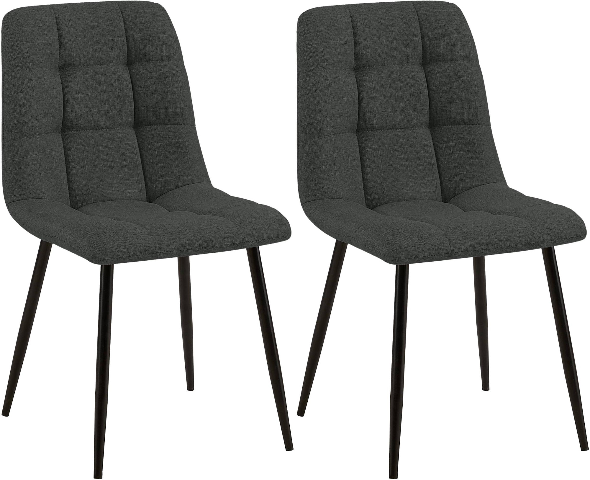 2er Set Esszimmerstuhl Tilde Stoff, dunkelgrau
